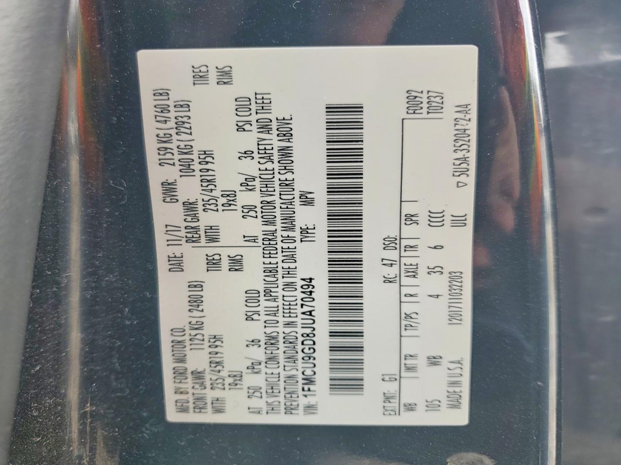 2018 FORD ESCAPE SE photo 25