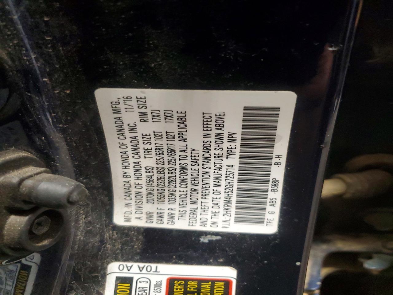 2016 HONDA CR-V EX photo 14