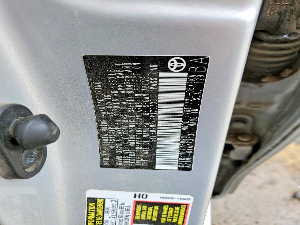 2016 TOYOTA COROLLA S PLUS photo 23