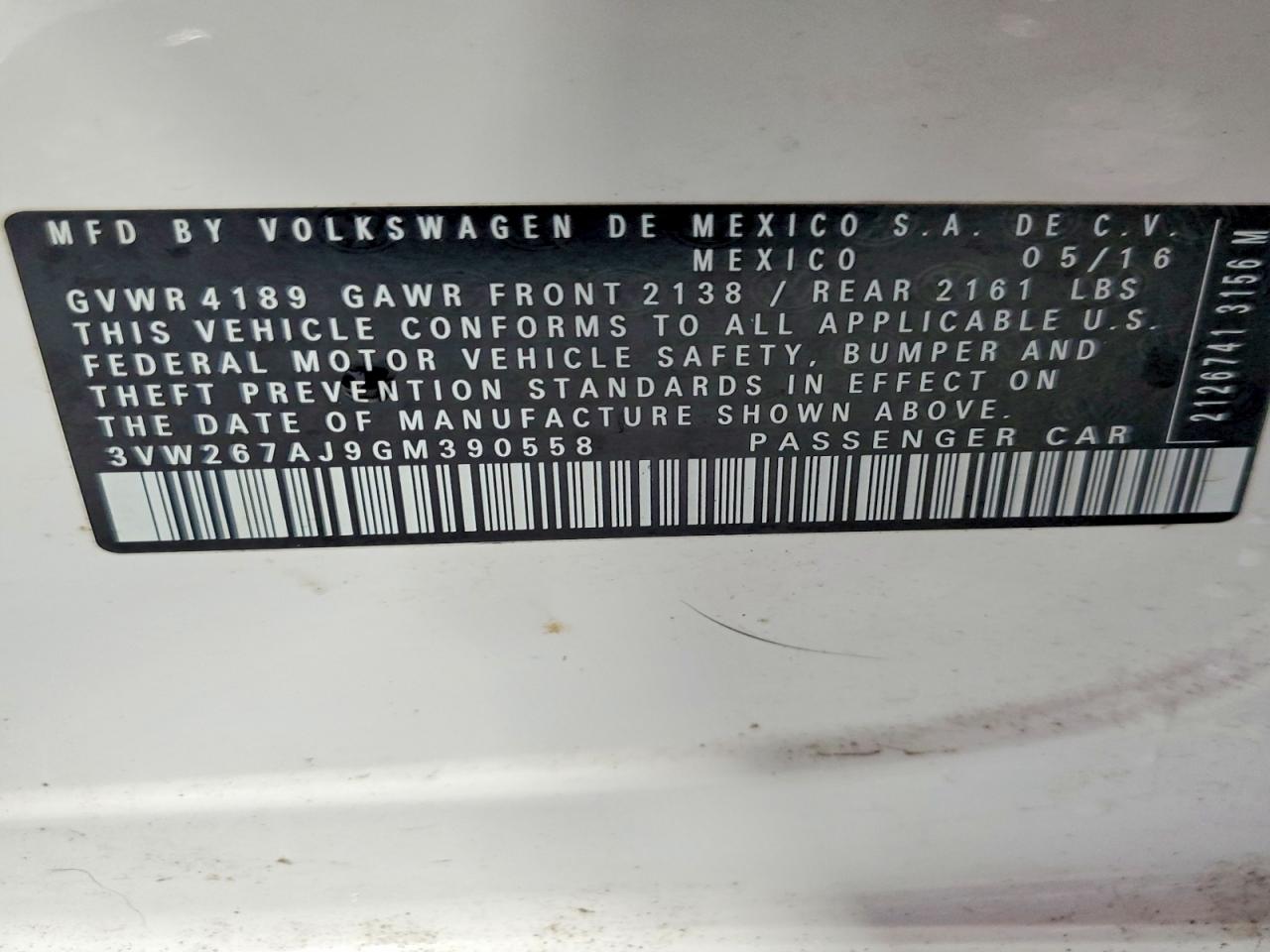 2016 VOLKSWAGEN JETTA S photo 12
