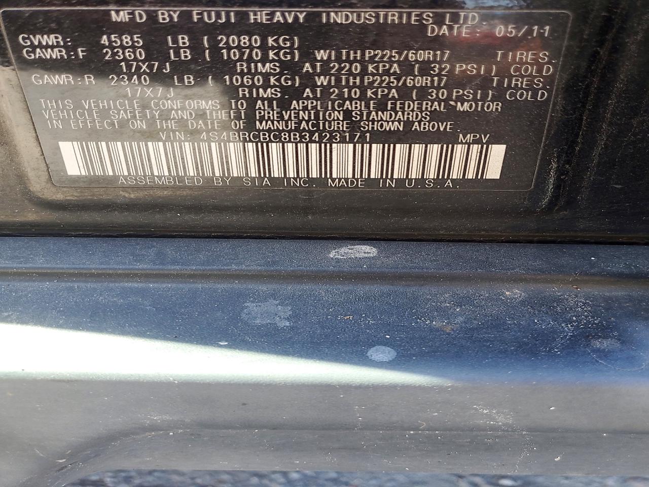2011 SUBARU OUTBACK photo 37