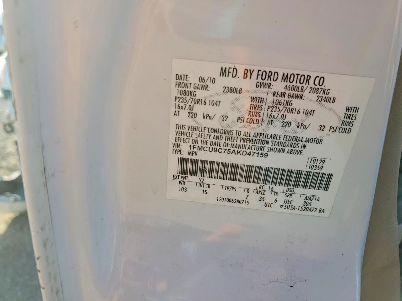 2010 FORD ESCAPE XLS photo 13