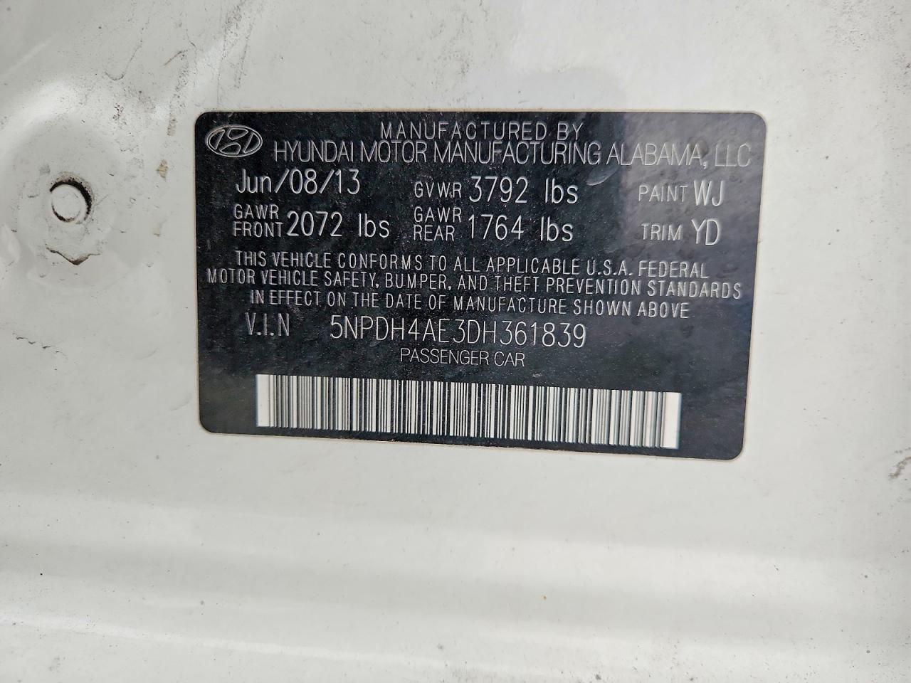 2013 HYUNDAI ELANTRA GLS photo 25