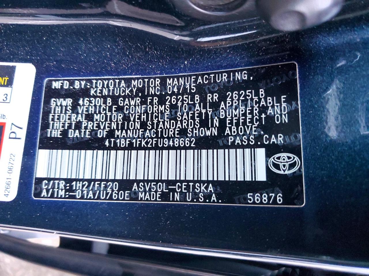 2015 TOYOTA CAMRY SE photo 23