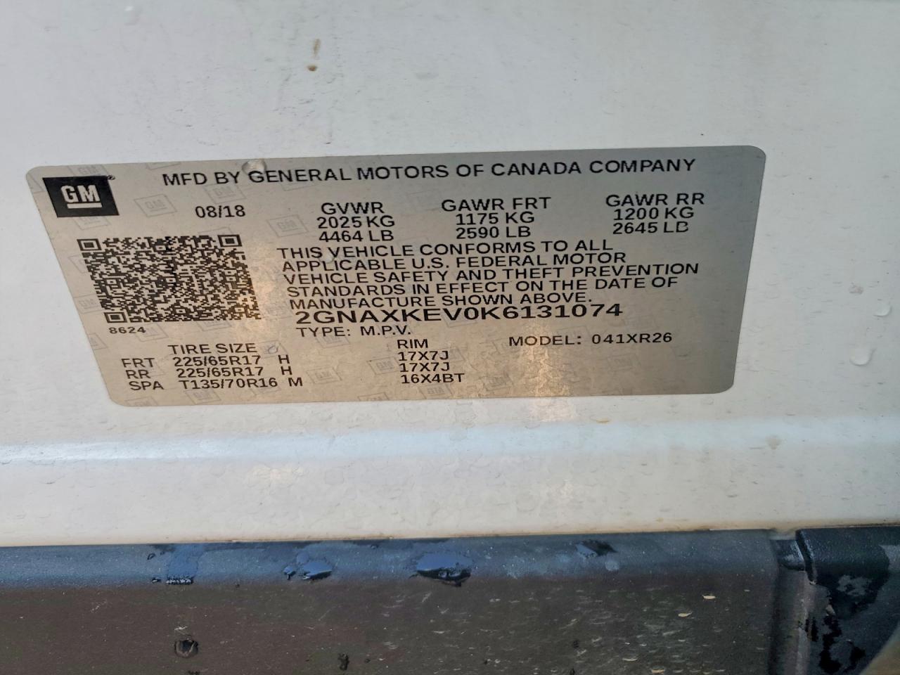 2019 CHEVROLET EQUINOX LT photo 14