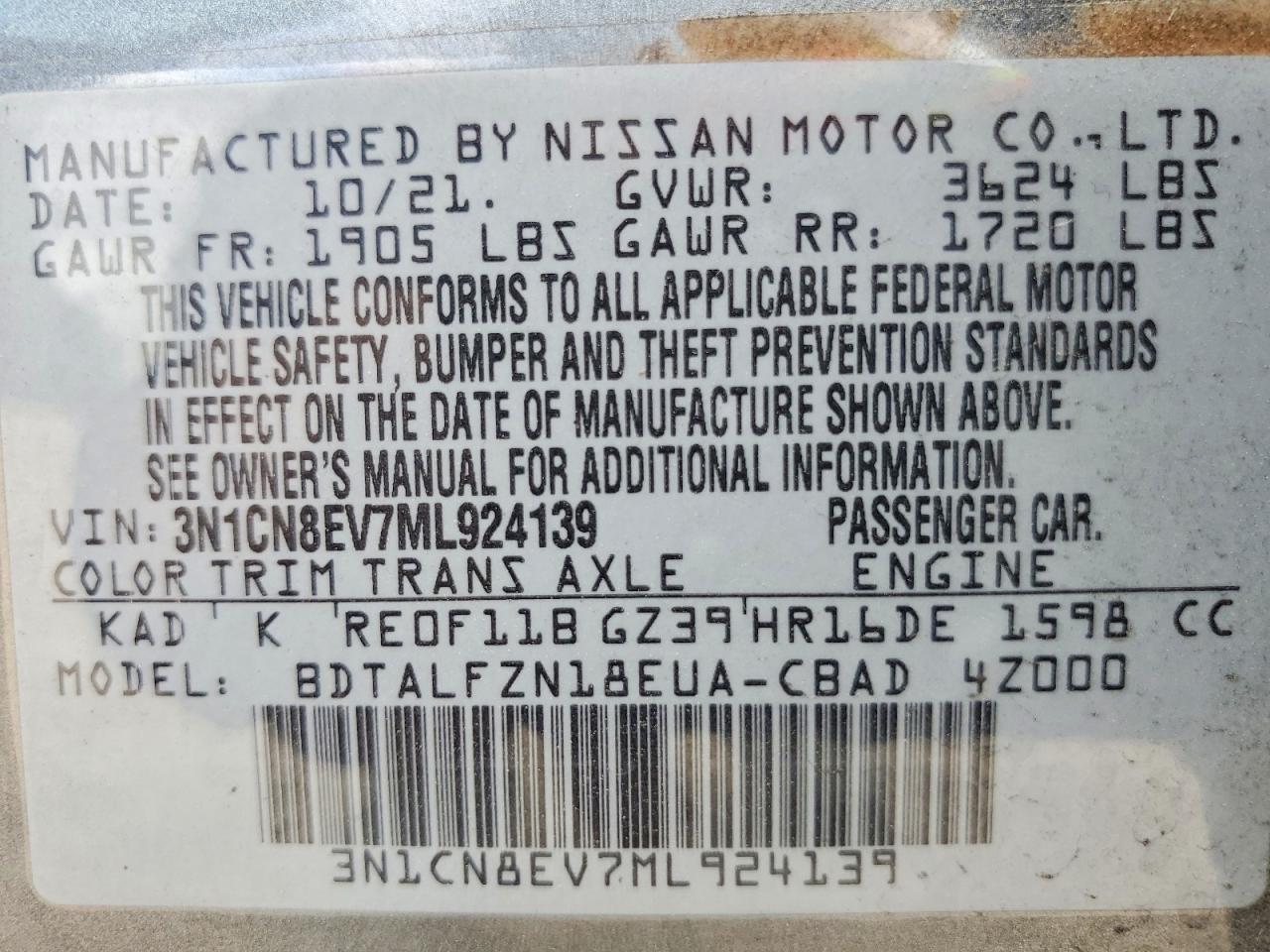 2021 NISSAN VERSA photo 23