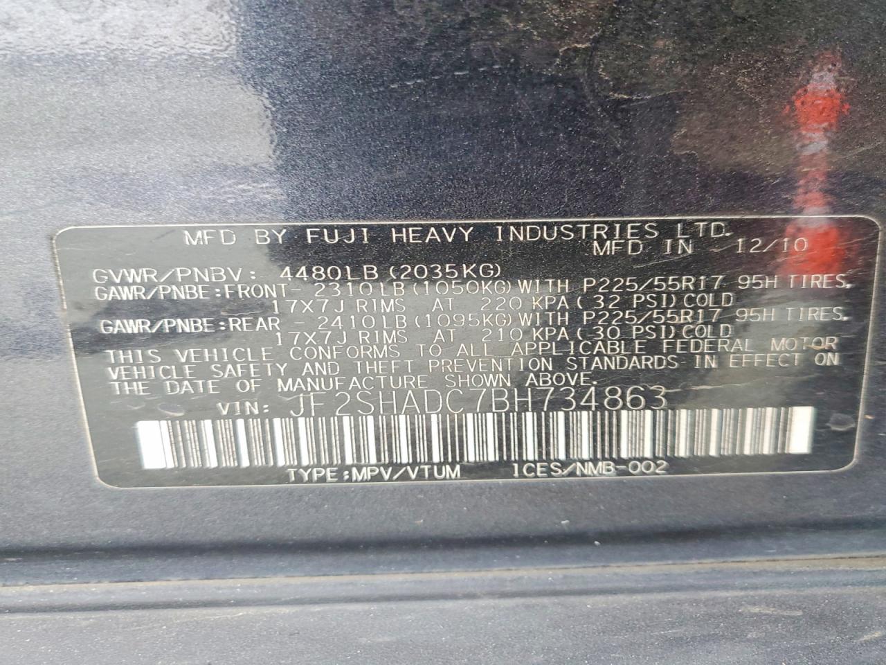 2011 SUBARU FORESTER 2.5X PREMIUM photo 23