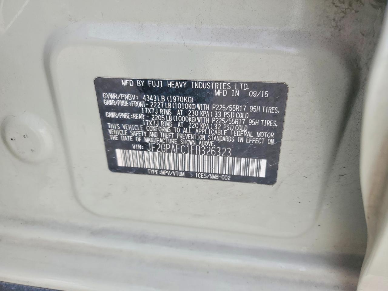 2015 SUBARU XV CROSSTREK 2.0 PREMIUM photo 37