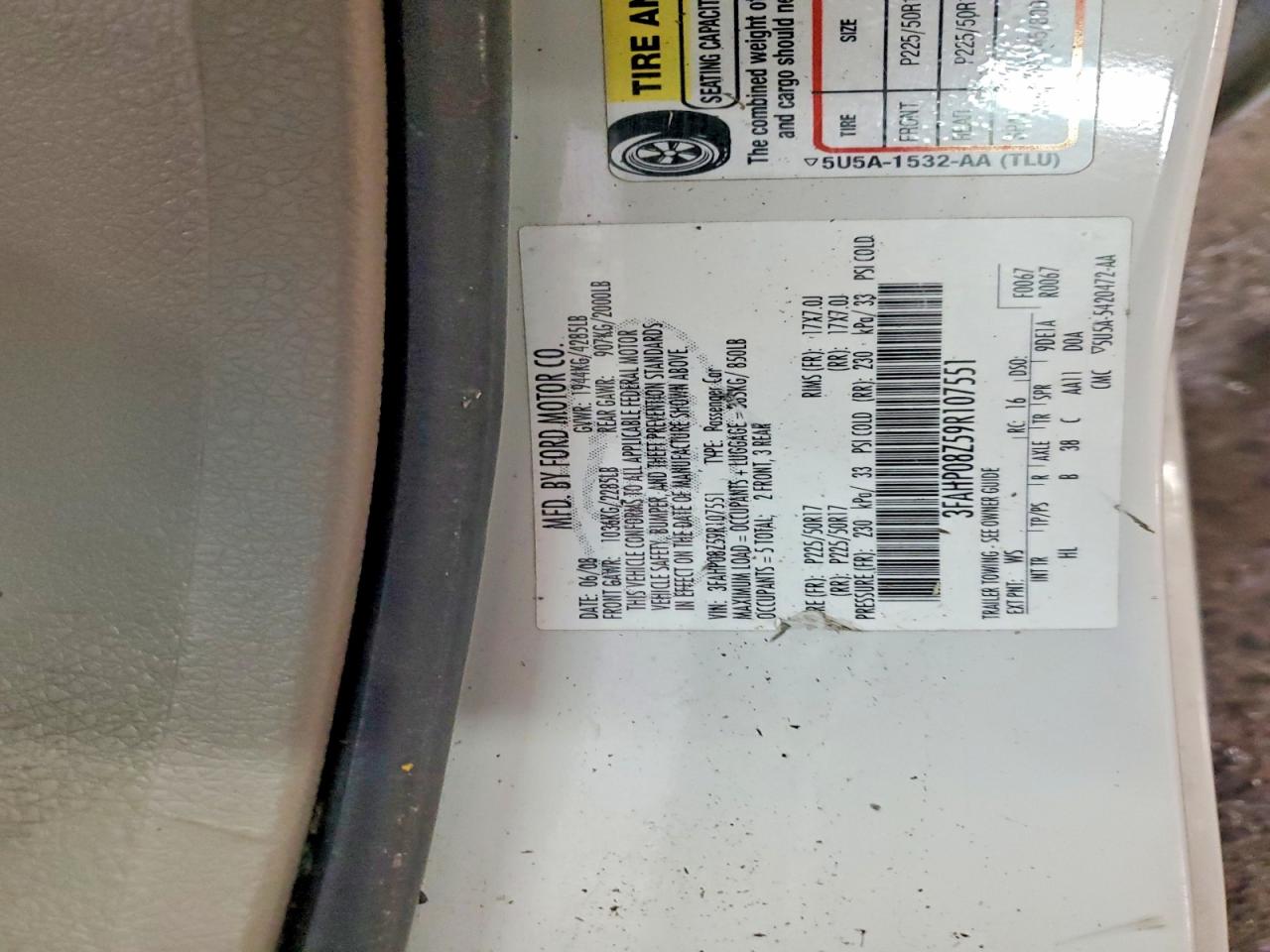 2009 FORD FUSION SEL photo 13