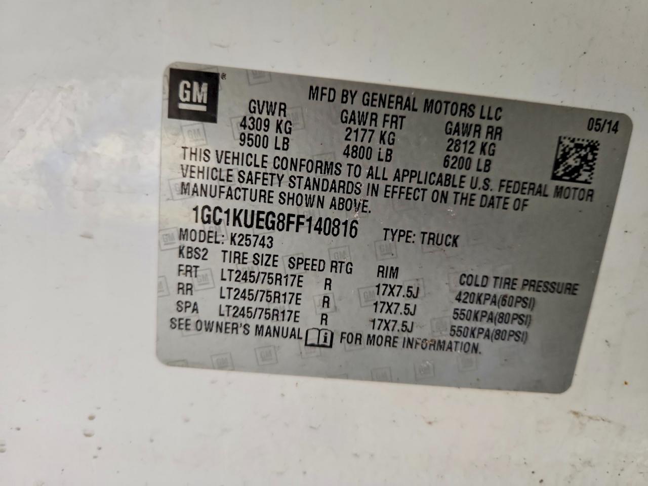 2015 CHEVROLET SILVERADO K2500 HEAVY DUTY photo 12