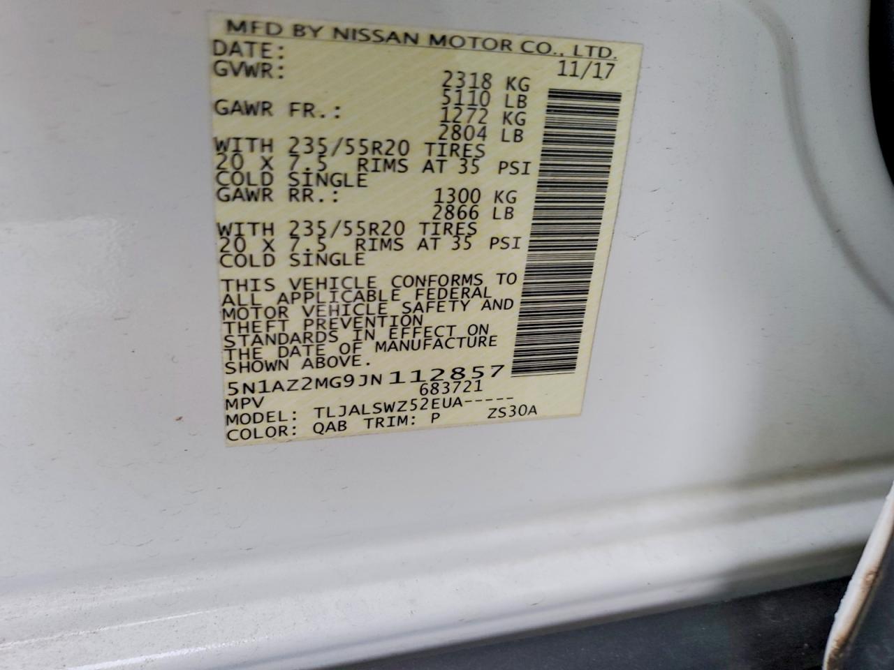 2018 NISSAN MURANO PLATINUM photo 23