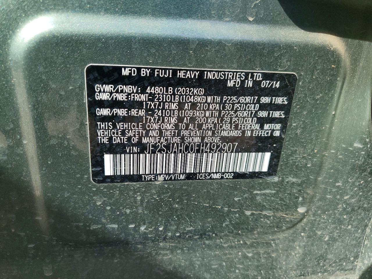2015 SUBARU FORESTER 2.5I LIMITED photo 13