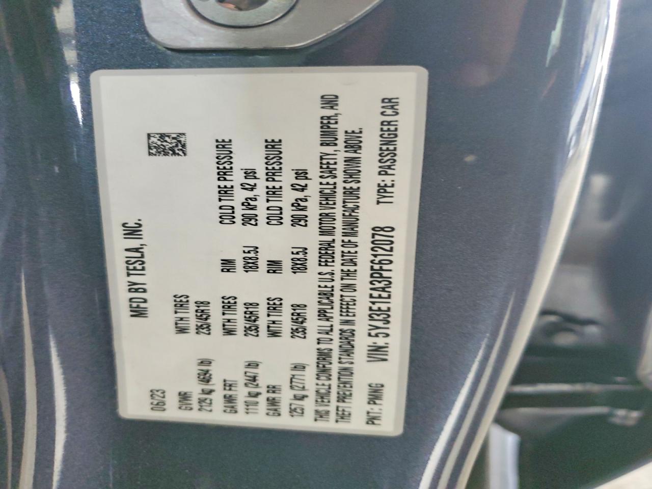 2023 TESLA MODEL 3 photo 12