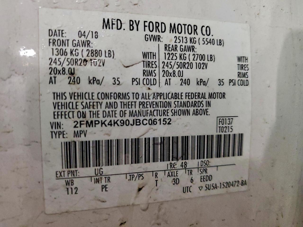 2018 FORD EDGE TITANIUM photo 13