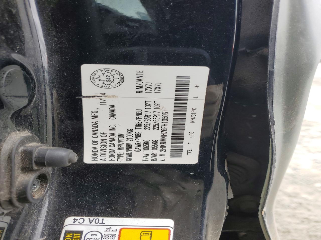 2015 HONDA CR-V EXL photo 14