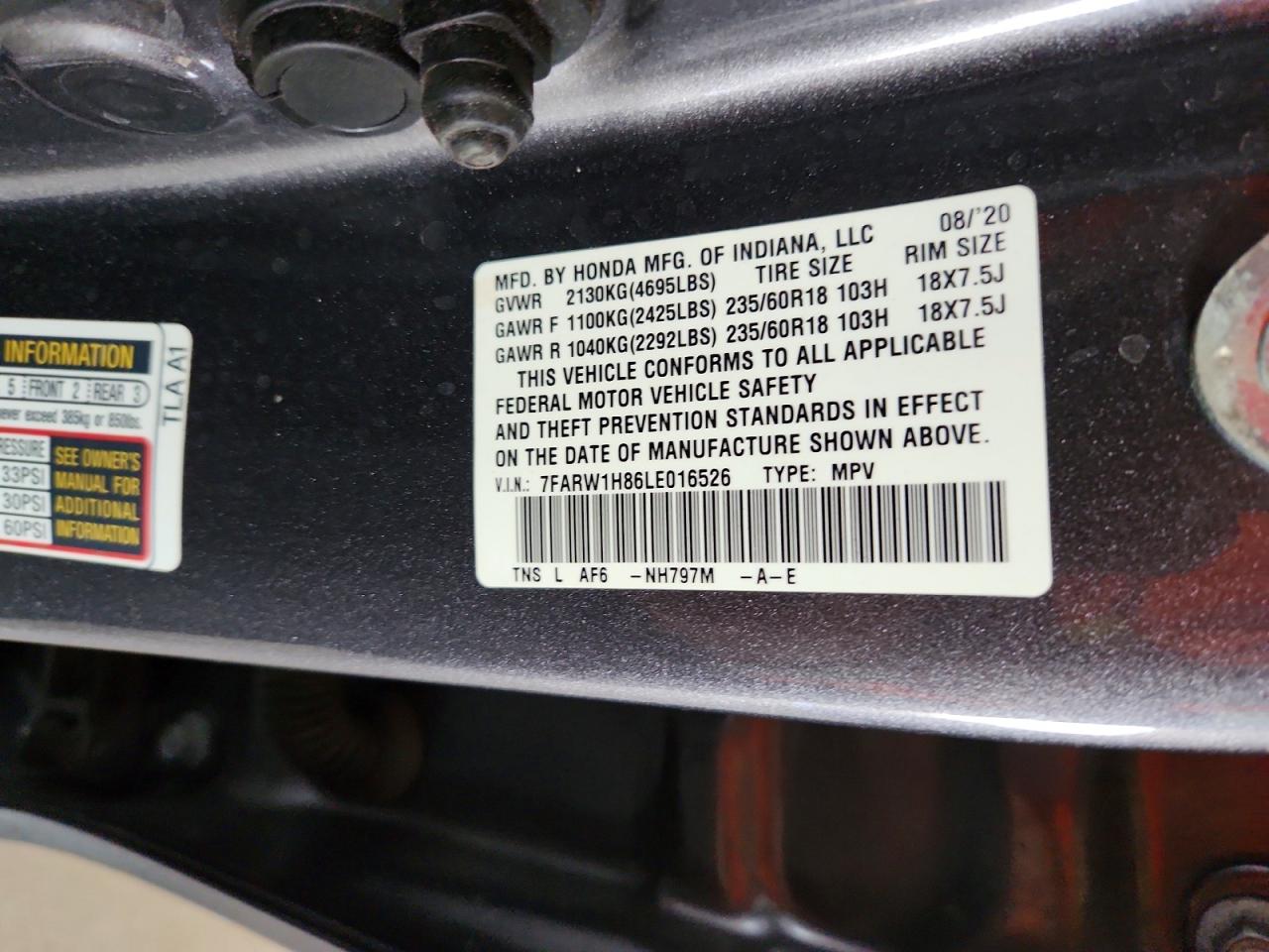 2020 HONDA CR-V EXL photo 37