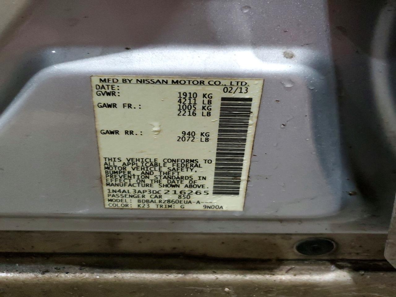 2013 NISSAN ALTIMA 2.5 photo 37