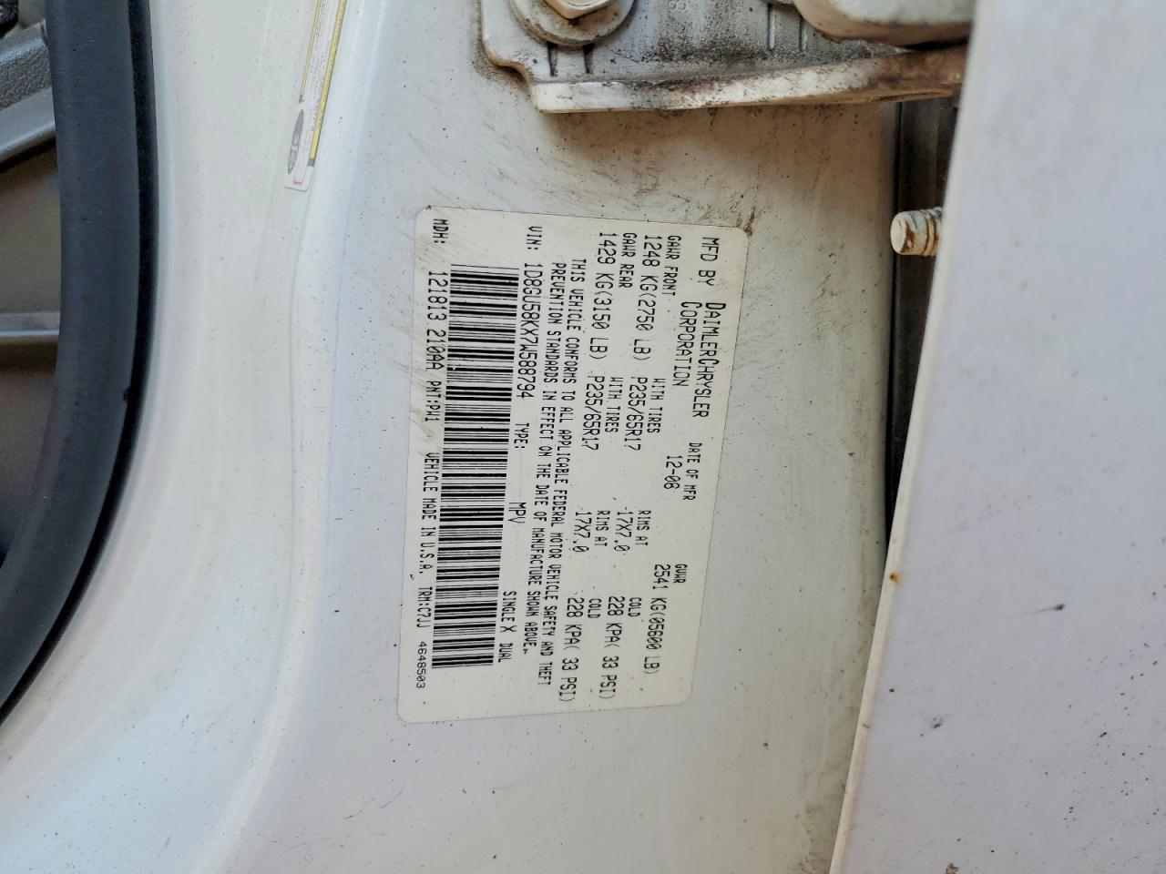 2007 DODGE NITRO SLT photo 12