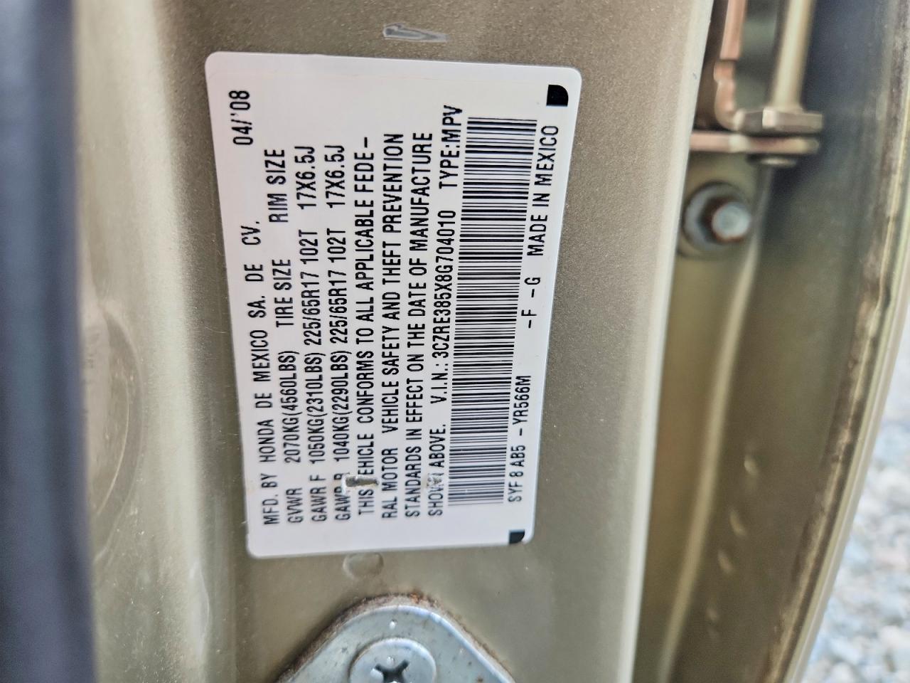 2008 HONDA CR-V EX photo 13