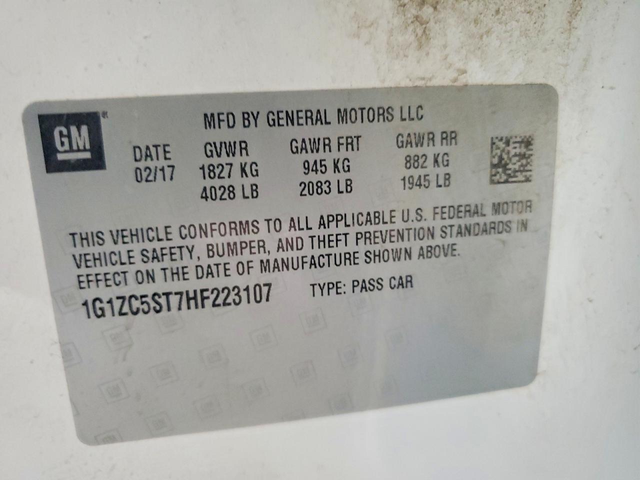 2017 CHEVROLET MALIBU LS photo 12
