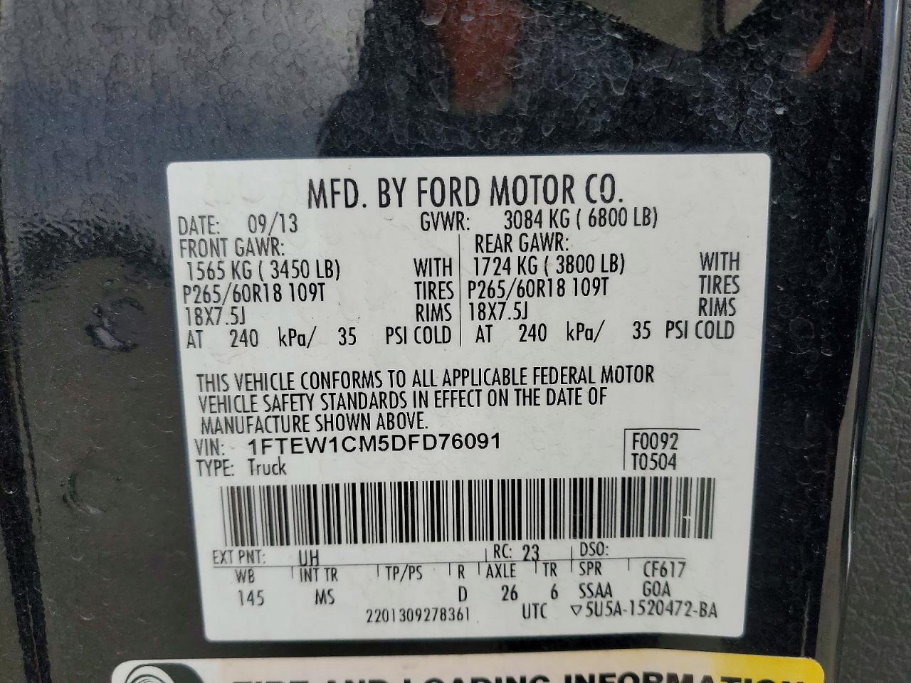 2013 FORD F150 SUPERCREW photo 12