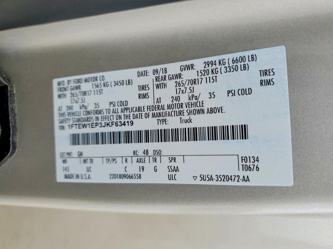 2018 FORD F150 SUPERCREW photo 12