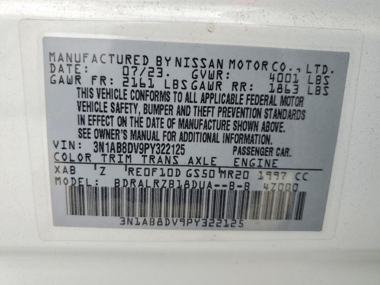 2023 NISSAN SENTRA SR photo 23