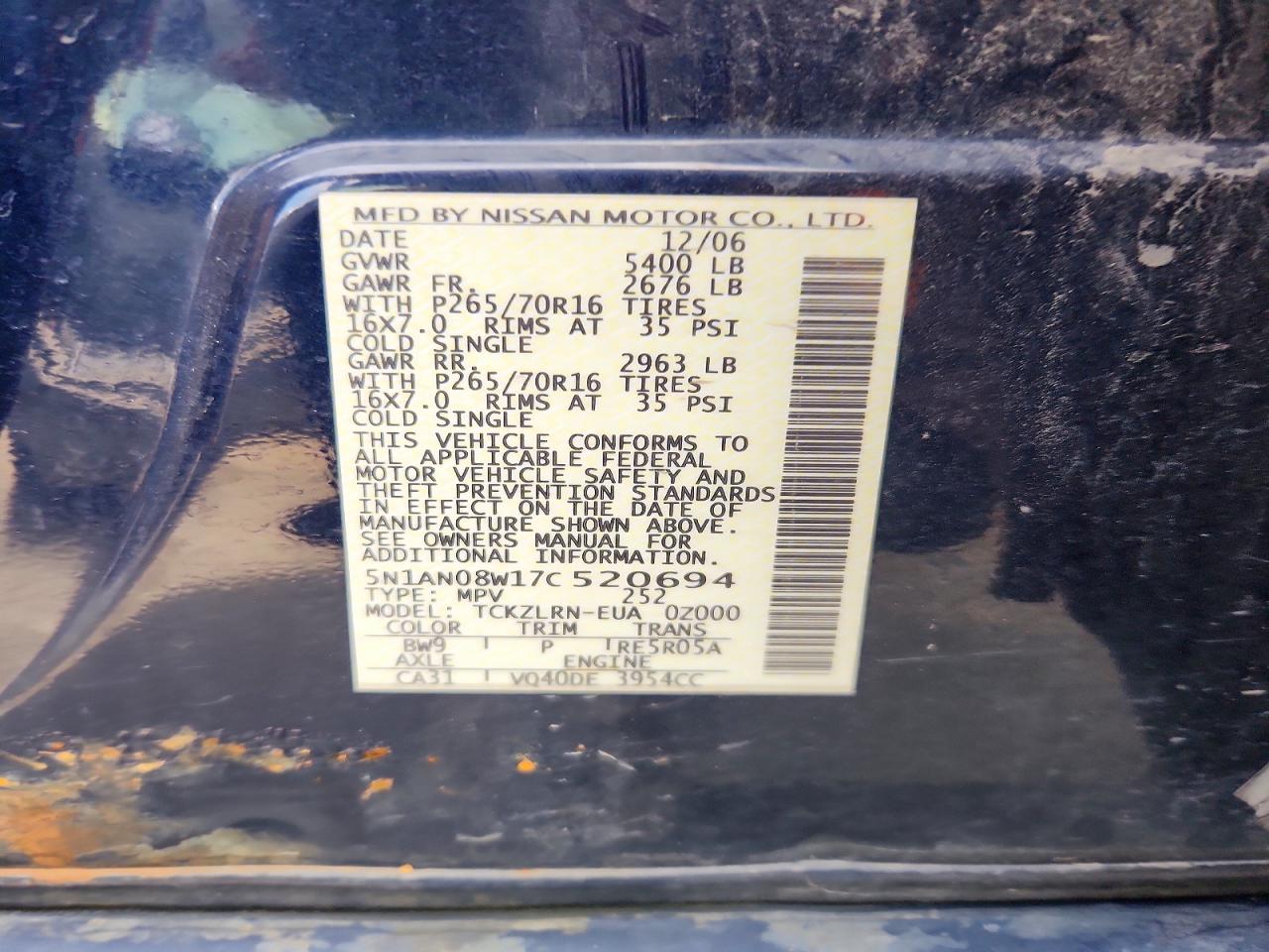 2007 NISSAN XTERRA X photo 40