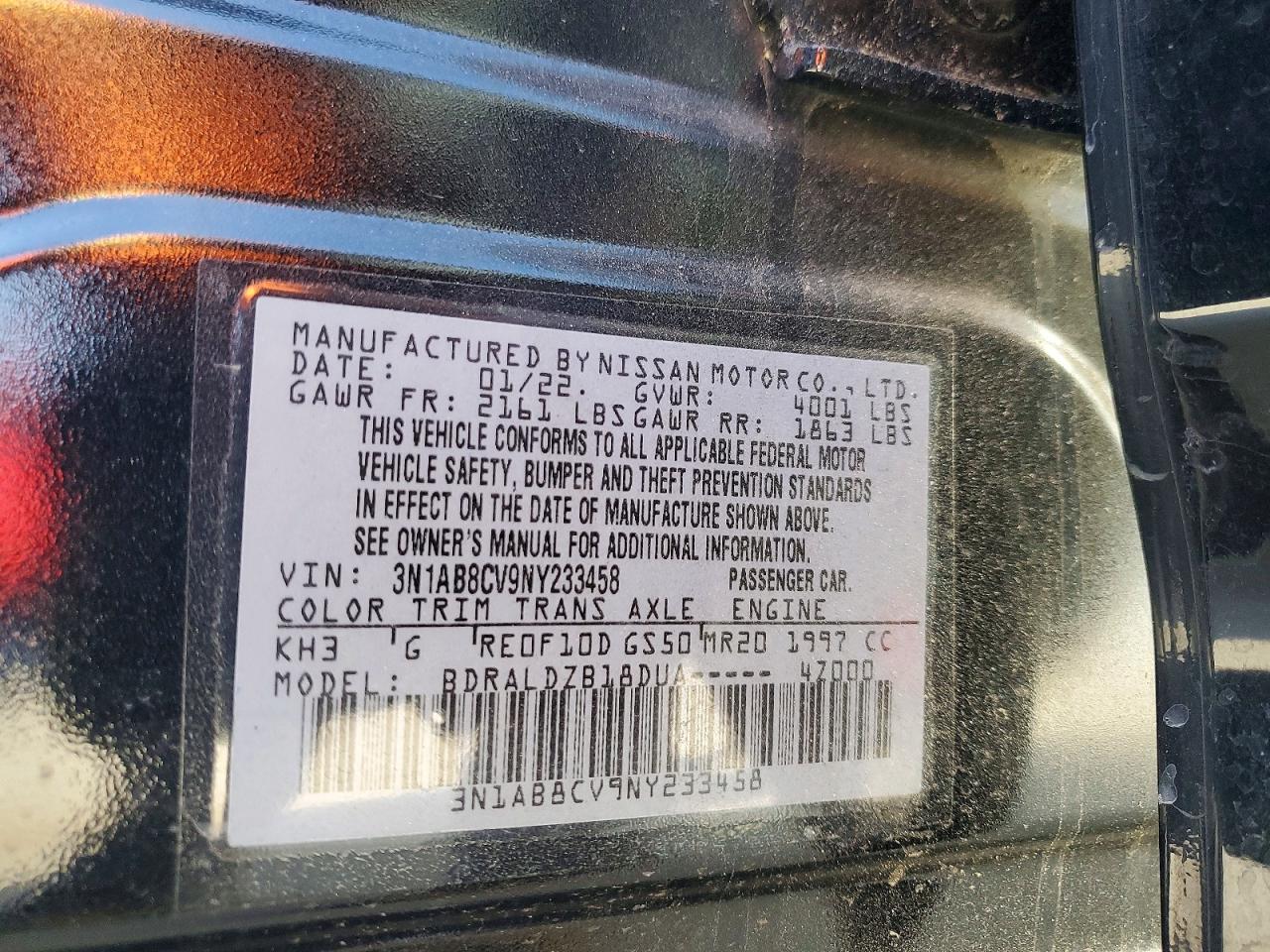 2022 NISSAN SENTRA SV photo 25