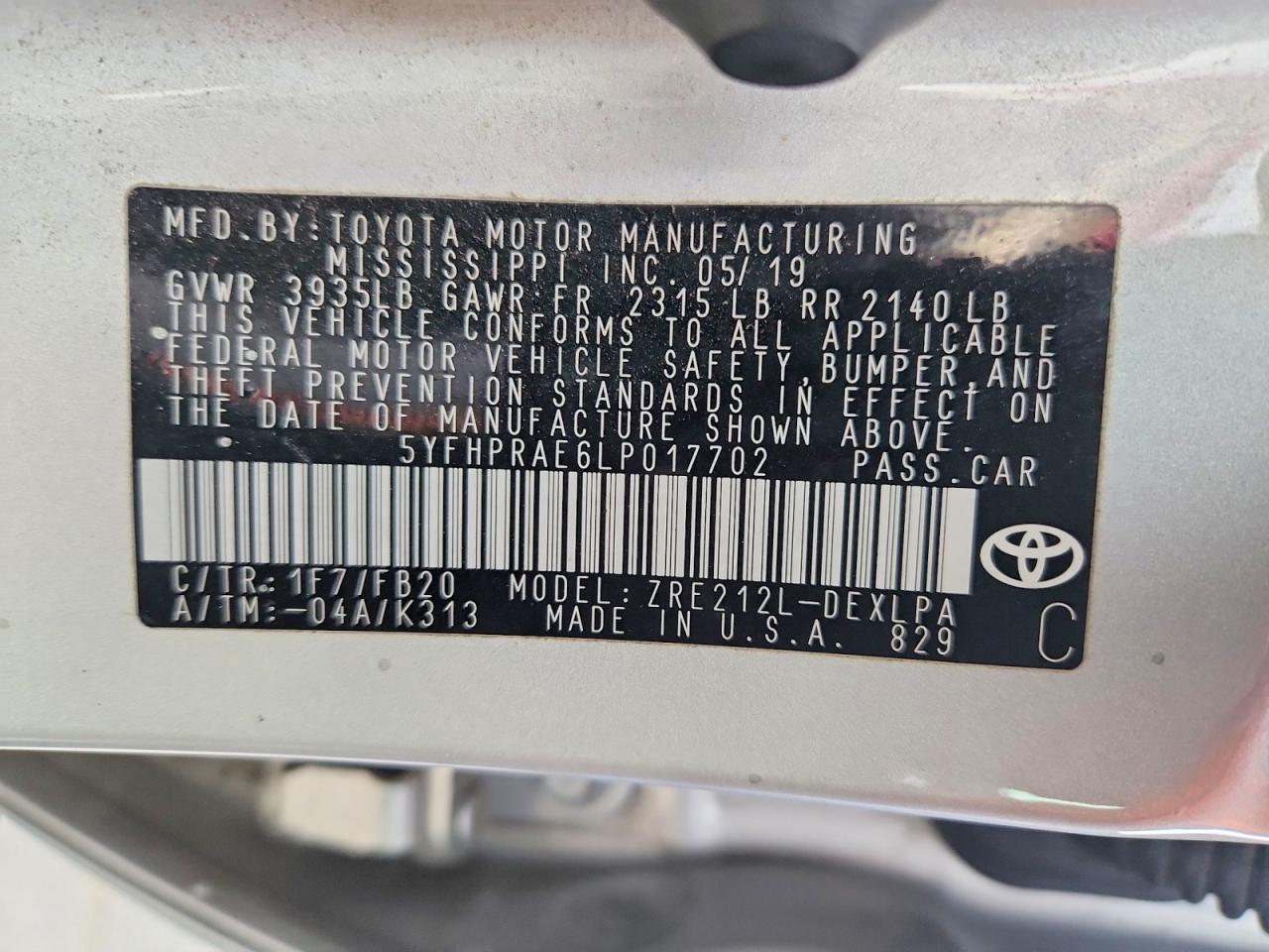2020 TOYOTA COROLLA LE photo 37