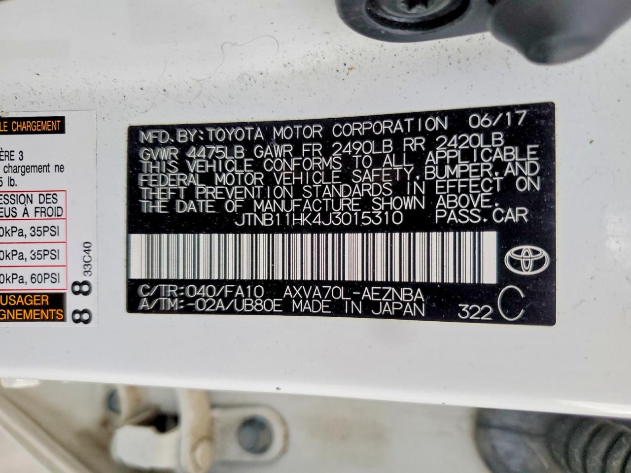 2018 TOYOTA CAMRY LE photo 23