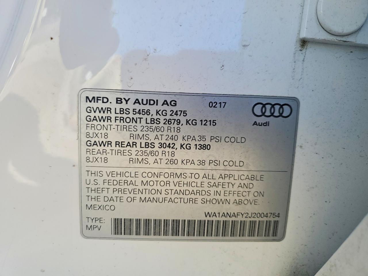 2018 AUDI Q5 PREMIUM photo 12
