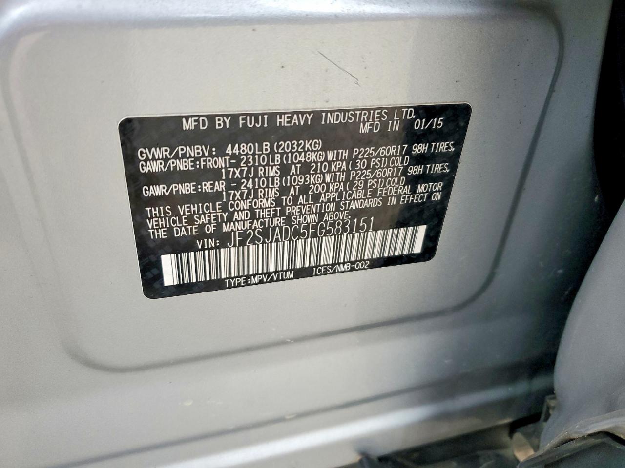 2015 SUBARU FORESTER 2.5I PREMIUM photo 13