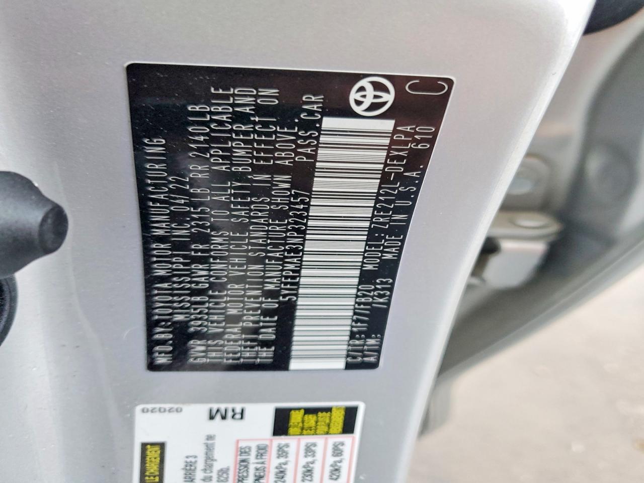 2022 TOYOTA COROLLA LE photo 23