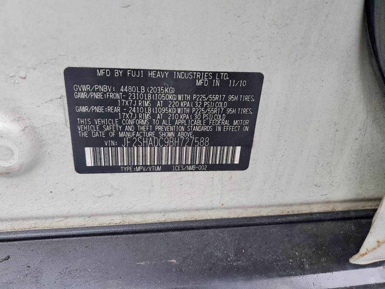 2011 SUBARU FORESTER 2.5X PREMIUM photo 25