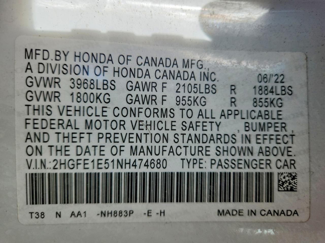 2022 HONDA CIVIC SI photo 23