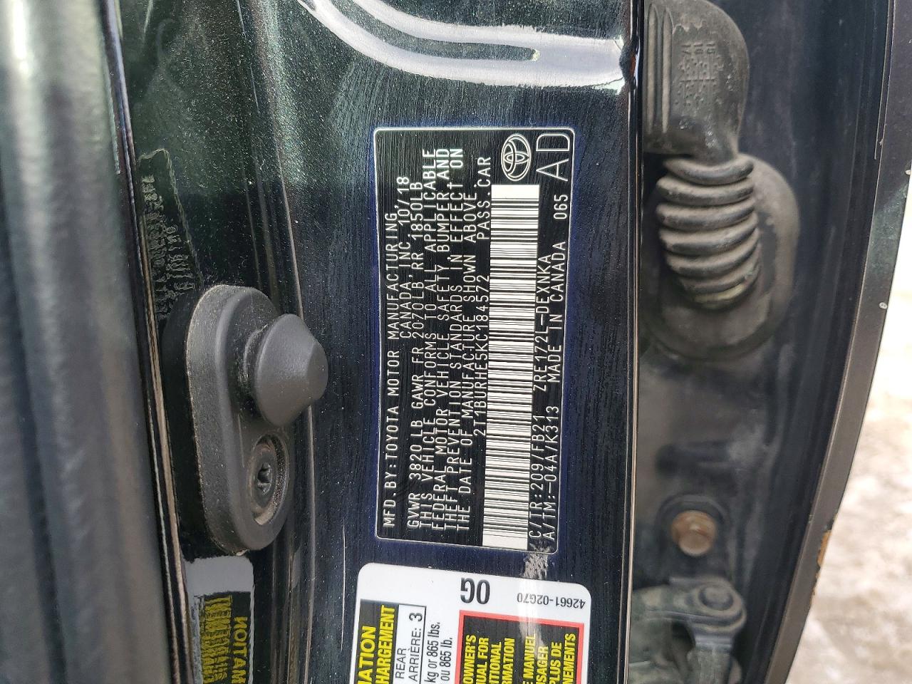 2019 TOYOTA COROLLA LE photo 23