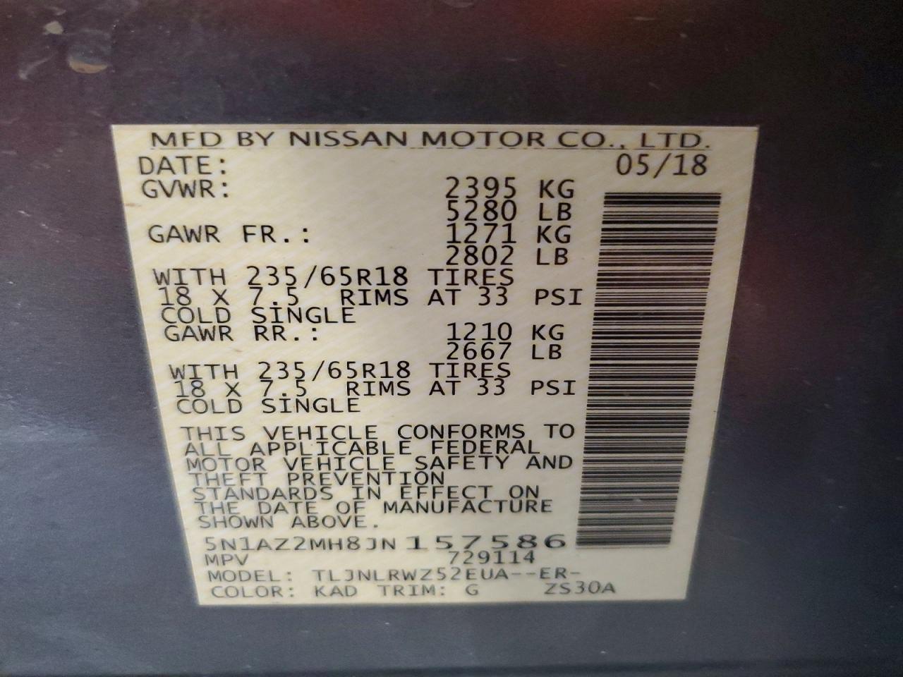 2018 NISSAN MURANO SL photo 14