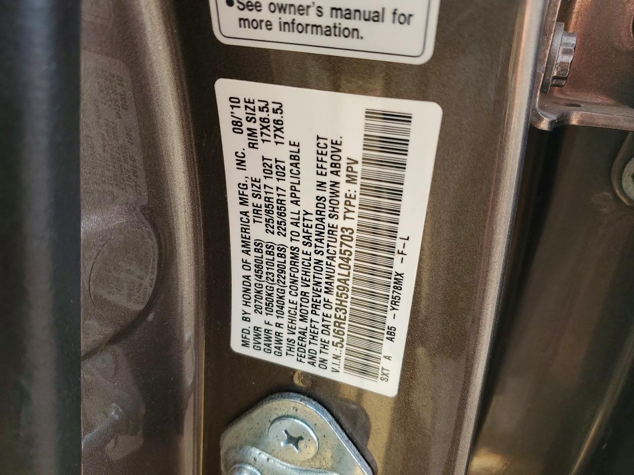 2010 HONDA CR-V EX photo 13