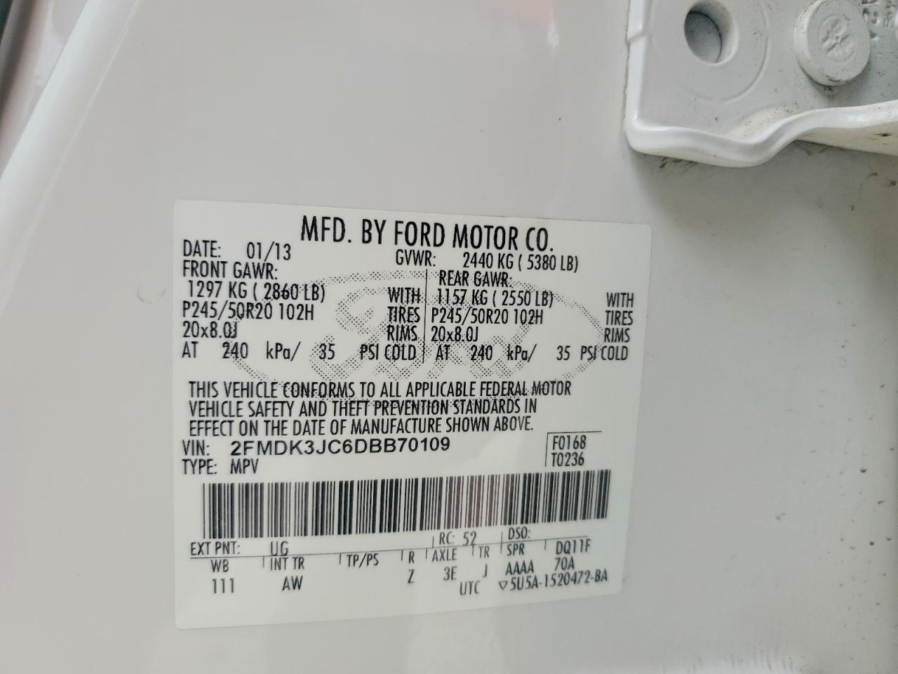 2013 FORD EDGE SEL photo 23