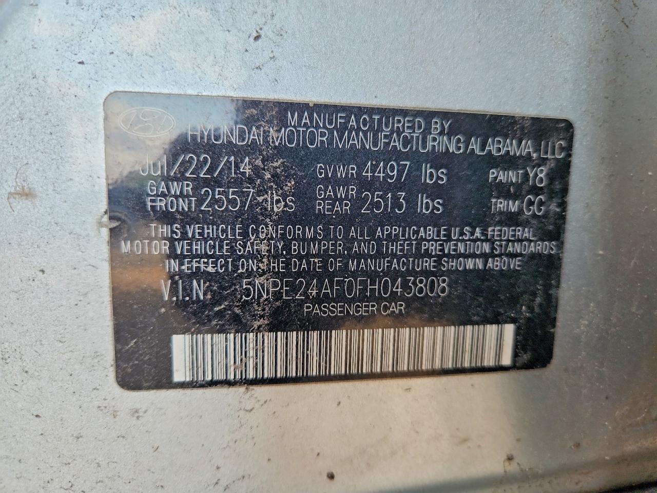 2015 HYUNDAI SONATA SE photo 12