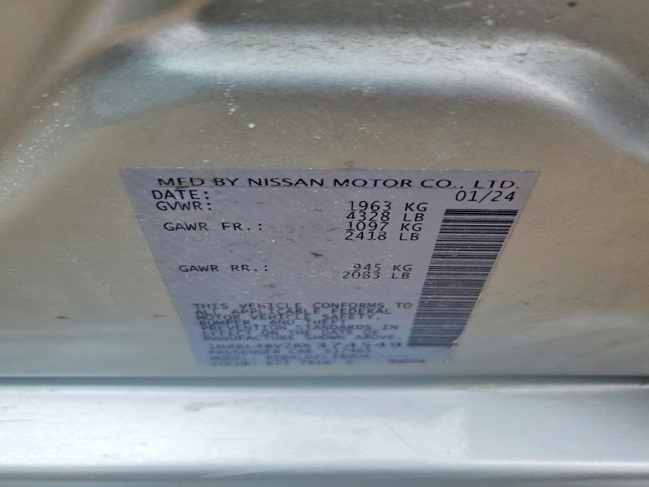 2024 NISSAN ALTIMA 2.5 S photo 37