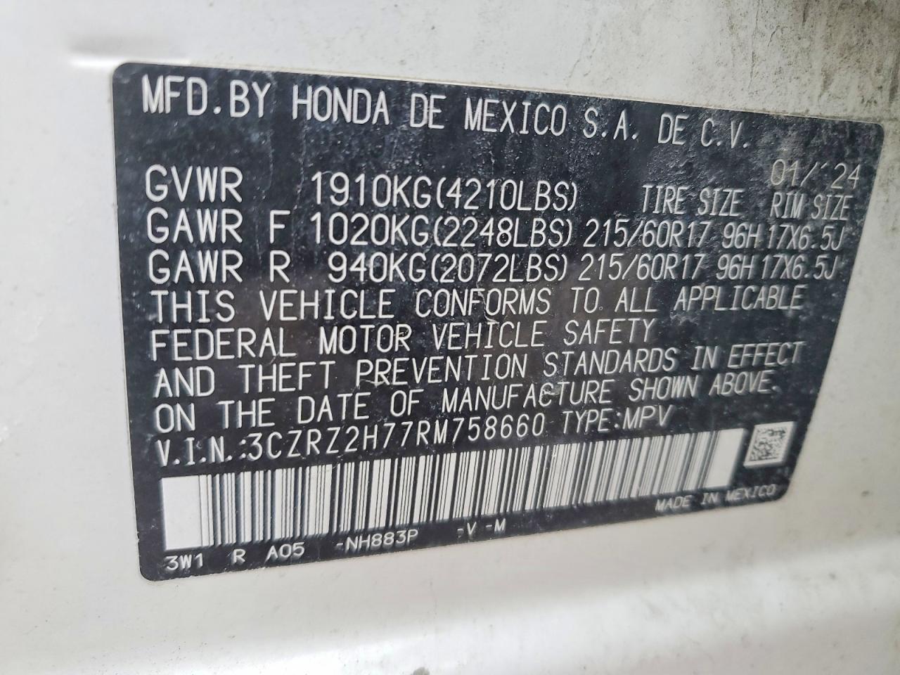 2024 HONDA HR-V EXL photo 37