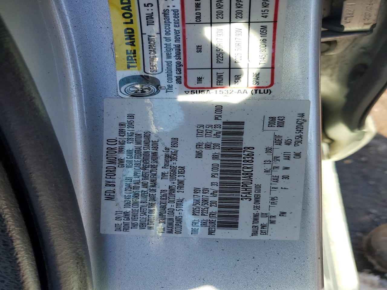 2012 FORD FUSION SEL photo 23