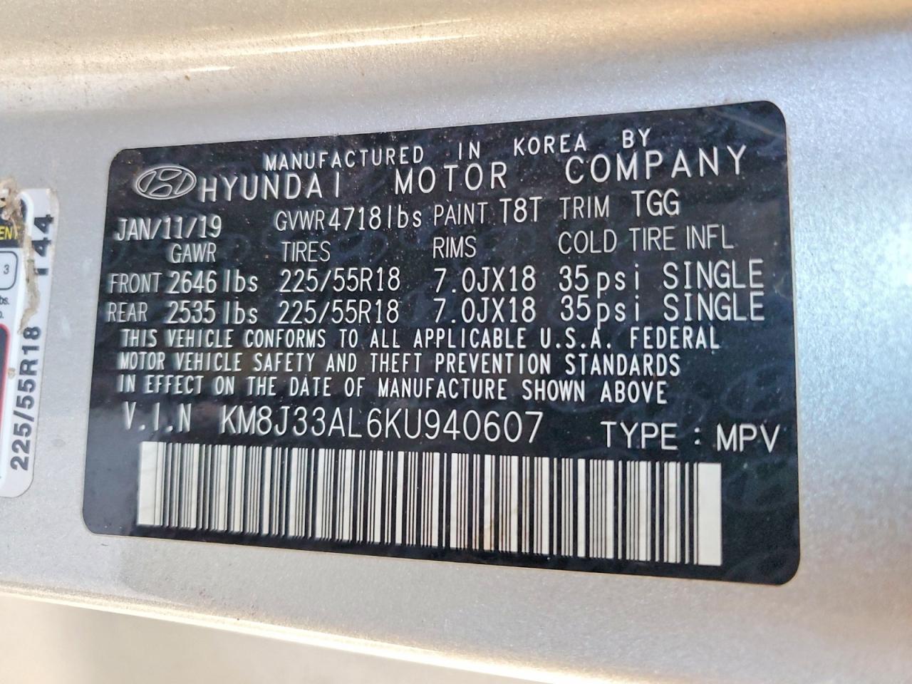 2019 HYUNDAI TUCSON SEL photo 37