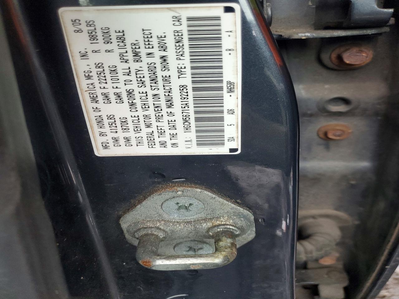 2005 HONDA ACCORD EX photo 12
