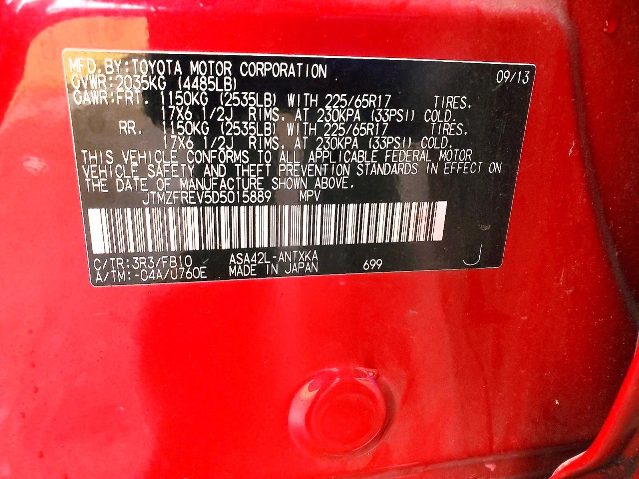 2013 TOYOTA RAV4 LE photo 25