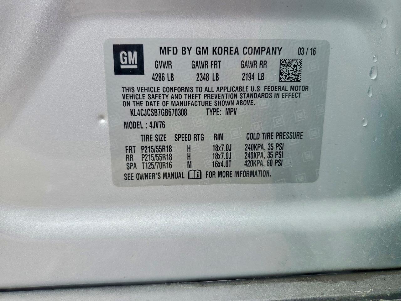 2016 BUICK ENCORE photo 27