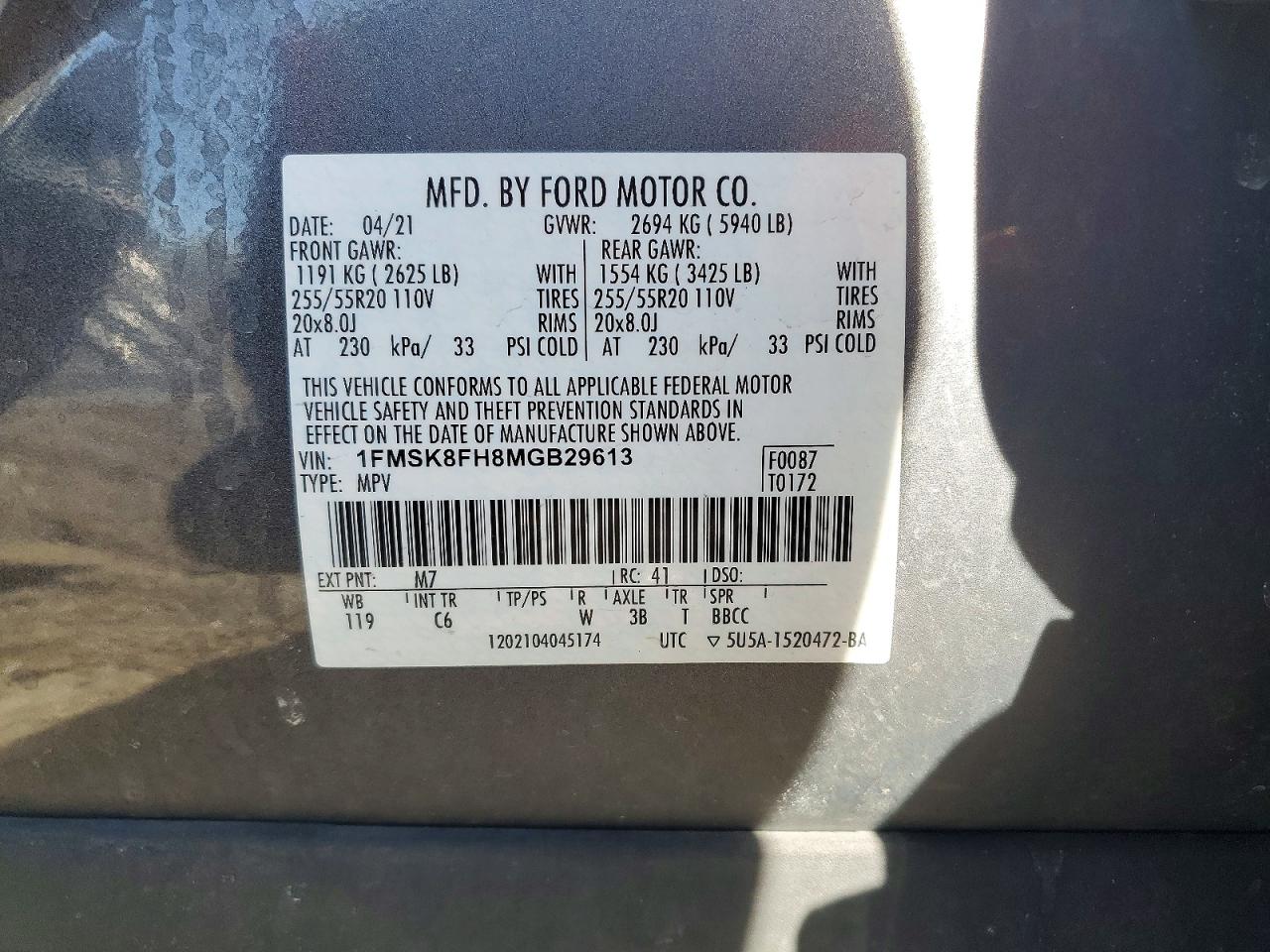 2021 FORD EXPLORER LIMITED photo 14