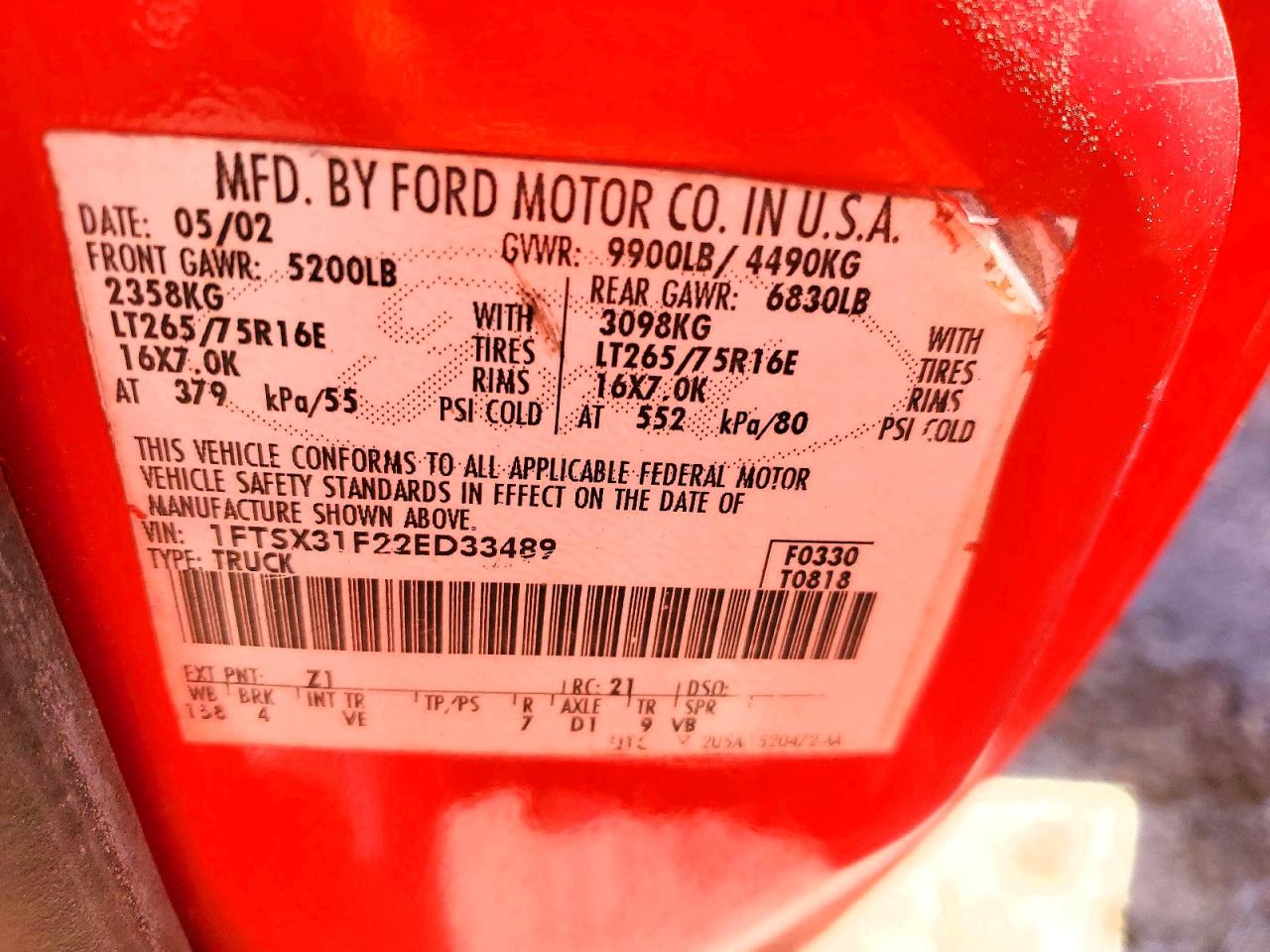2002 FORD F350 SUPER DUTY UTILITY / SERVICE TRUCK photo 19